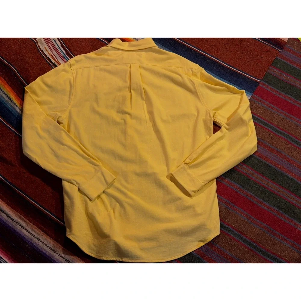 Polo Ralph Lauren Lightweight Mesh Yellow Long Sleeved Button Down Shirt Mens L